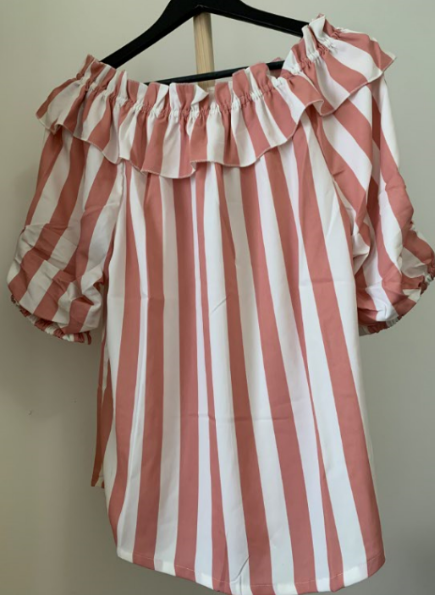 Striped frill top