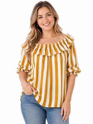 Striped frill top