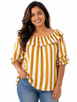 Striped frill top
