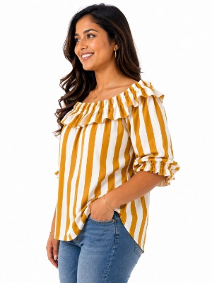 Striped frill top