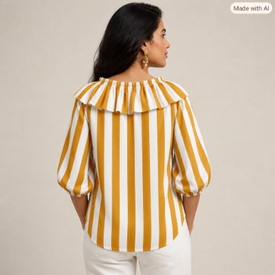 Striped frill top