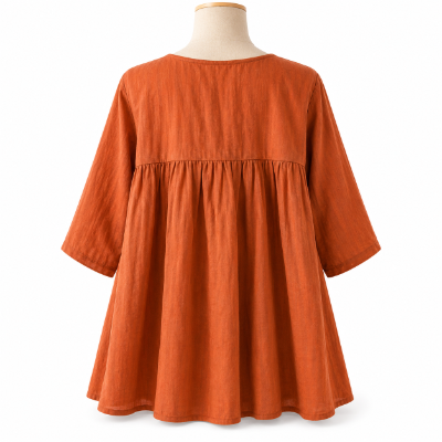 Embroidered peach tunic